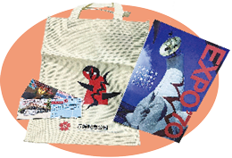 万博記念公園EXPO’70パビリオンペア招待券、50周年記念公式ガイドブック、万博記念公園トートバッグの写真