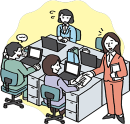 特定の人にだけ仕事を与えないパワーハラスメントのイラスト